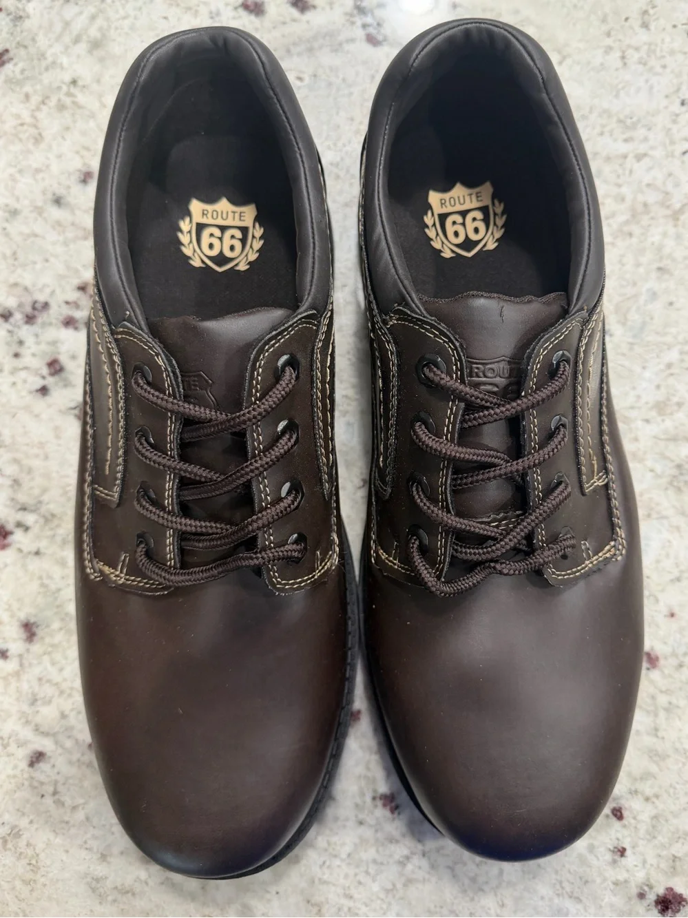 Route 66 Men's Chocolate Brown Lace-Up Derby Shoes Size 12 Medium